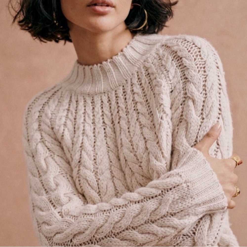 Sezane 100% Merino Wool Natural Drew Sweater Dress - Picture 4 of 11